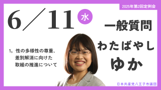 2025年第2回定例会本会議｜一般質問｜2025年6月11日 わたばやしゆか